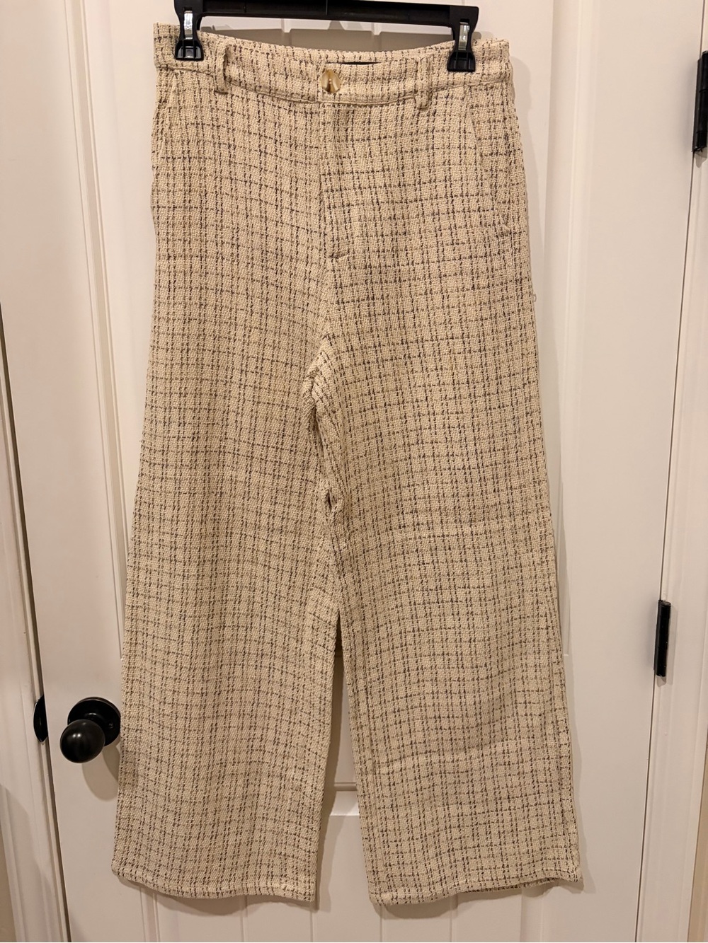 Lulu's Cream Tweed Wide-Leg Pants